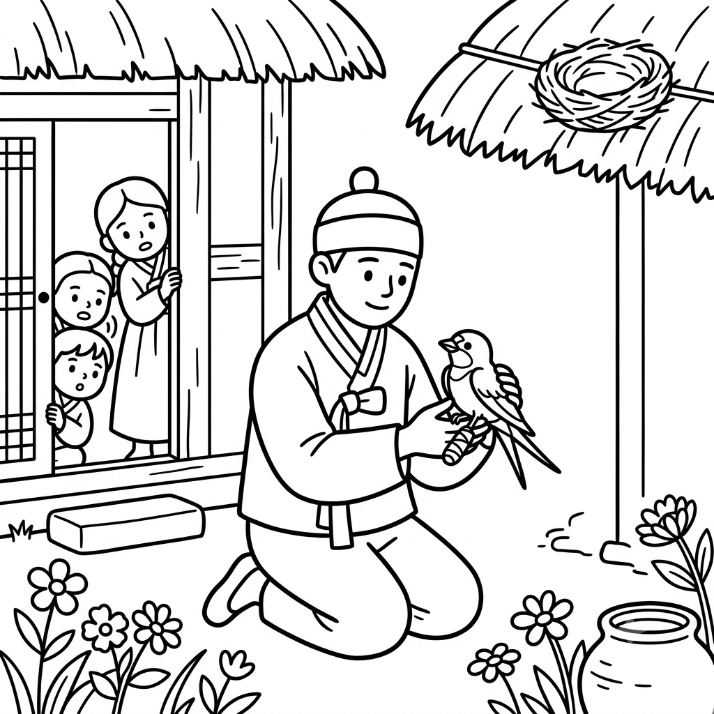 Heungbu and Nolbu — Chapter 2 — The Injured Swallow